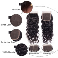 Extensão do cabelo Remy Brasileiro 3 Pacotes com 4*4 Lace Frontal Chave